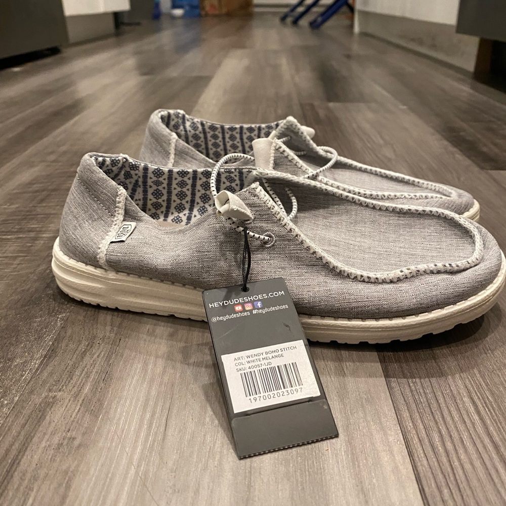 Hey Dude Men's Light Gray Slip-On Loafers